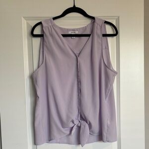 Nine West Lavender Sleeveless Top with Stylish Front Tie Size XL